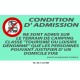 PANNEAU CONDITIONS D'ADMISSION - 700 X 400 X 10