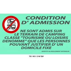 PANNEAU CONDITIONS D'ADMISSION - 700 X 400 X 10