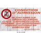 PANNEAU CONDITIONS D'ADMISSION - 700 X 400 X 10