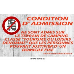 PANNEAU CONDITIONS D'ADMISSION - 700 X 400 X 10