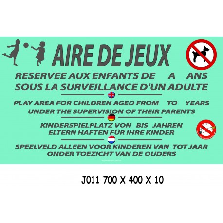 PANNEAU AIRE DE JEUX  4 L - 700 X 400 X 10