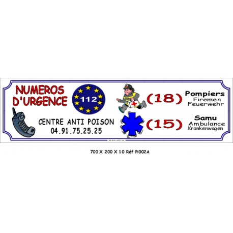NUMÉRO D'URGENCE - 700 X 200 X 10