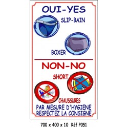 OUI-YES / NON-NO PISCINE V - 700 X 400 X 10