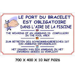 PORT BRACELET PISCINE 4L - 700 X 400 X 10