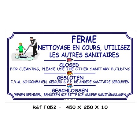 NETTOYAGE SANITAIRE 4L - 450 X 250 X 10