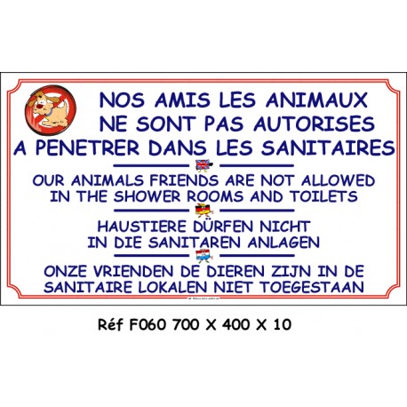 ANIMAUX INTERDIT DANS SANITAIRES 4L