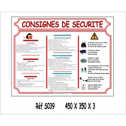 CONSIGNE SÉCURITÉ F / T- 450 X 350 X 5