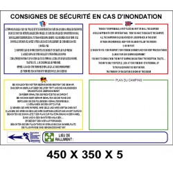 CONSIGNES SÉCURITÉ INONDATION PM + PLAN  450 X 350 X 5