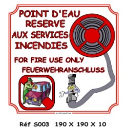 POINT D'EAU INCENDIE 2L - 200 X 200 X 10