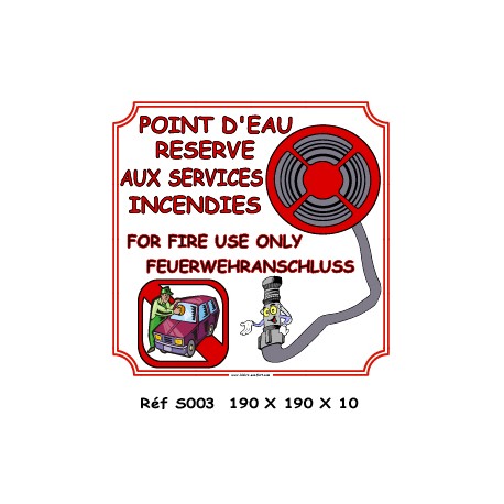 POINT D'EAU INCENDIE 2L - 200 X 200 X 10