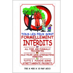 TOUS FEUX INTERDIT IT 700 X 400 X 10