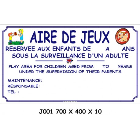 AIRE DE JEUX 2L - 700 X 400 X 10