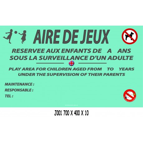 PANNEAU AIRE DE JEUX 2L - 700 X 400 X 10