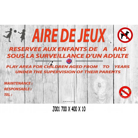 PANNEAU AIRE DE JEUX 2L - 700 X 400 X 10