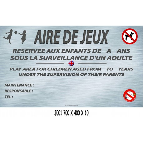 PANNEAU AIRE DE JEUX 2L - 700 X 400 X 10