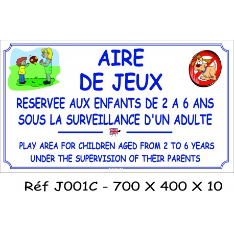 PANNEAU AIRE DE JEUX 2L - 700 X 400 X 10