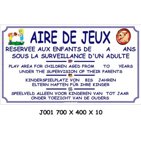 AIRE DE JEUX  4 L - 700 X 400 X 10