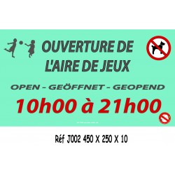 PANNEAU HEURE AIRE JEUX 4L - 450 X 250 X 10