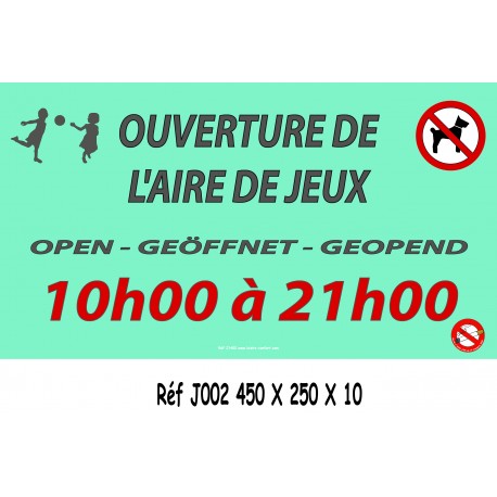 PANNEAU HEURE AIRE JEUX 4L - 450 X 250 X 10