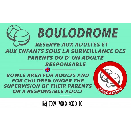 PANNEAU BOULODROME 2L - 700 X 400 X 10