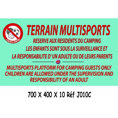PANNEAU TERRAIN MULTISPORTS + HEURES 2L- 700 X 400 X 10