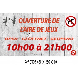 PANNEAU HEURE AIRE JEUX 4L - 450 X 250 X 10 (copie)