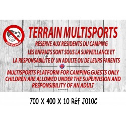 PANNEAU TERRAIN MULTISPORTS + HEURES 2L- 700 X 400 X 10