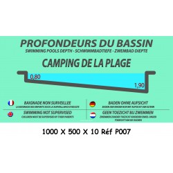 PANNEAU PROFONDEUR BASSIN 5L - 1000 X 500 X 10