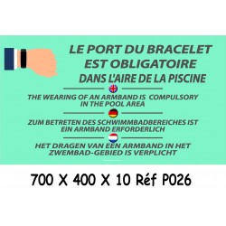 PANNEAU PORT BRACELET PISCINE 4L - 700 X 400 X 10