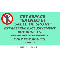 PANNEAU BALNEO SALLE DE SPORT 2L - 450 X 250 X 10